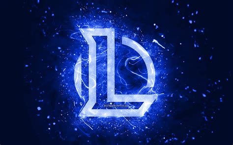 League of Legends dark blue logo, , LoL, dark blue neon lights ...