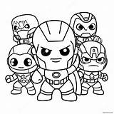 Cute Chibi Avengers Team Coloring Page 42482 34083 sketch template