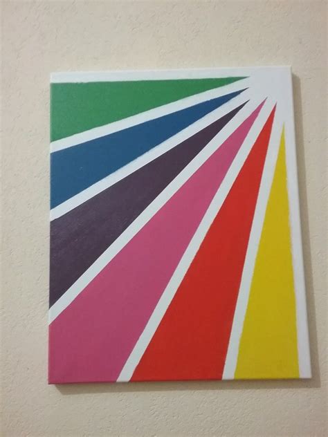 Geometric rainbow art using masking tape – Artofit