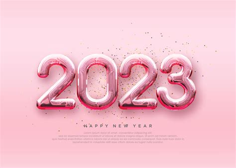 Happy new year 2023, soft and beautiful pink paper cut. 14434149 Vector ...