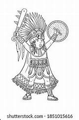 Jefe De Maya indio Para Colorear Ilustración Stock 1851015616  sketch template
