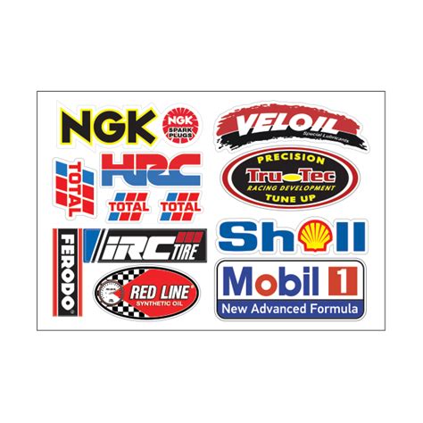 Printed vinyl Sponsor Motocross Racing Tuning Motorbike Decal Sticker Sheet | Stickers Factory