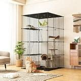 Zengpin Cat Enclosures Indoor, 3-Tier Wire Cat Cages Indoor Large, Window Catio for Indoor Cats ...