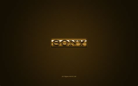 Download wallpapers Sony logo, gold shiny logo, Sony metal emblem, wallpaper for Sony ...