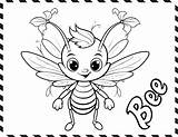 Cute Bee Coloring Pages Drawing For Kids Vector For  sketch template