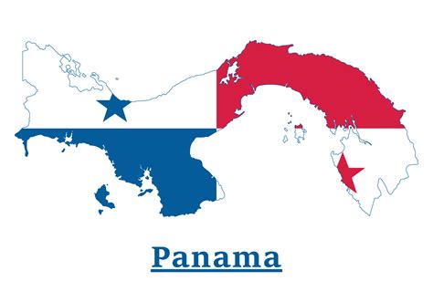 Panama National Flag Map Design, Illustration Of Panama Country Flag ...