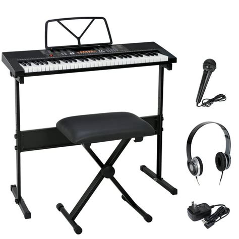 61-Key Portable Electronic Piano LED Display Keyboard Kit with ...