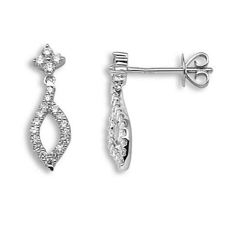 18ct White Gold Diamond Drop Earrings 37pts - Sale from Personal Jewellery Service UK