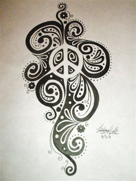 Negative Space Peace Sign Design by LinsCatMeow on deviantART | Peace tattoos, Peace sign ...