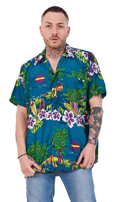 Mens Hawaiian Shirt Multi Colors Print Regular Big Size Summer Fancy Dress M-5XL | eBay