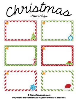 Free Printable Holiday Name Tags