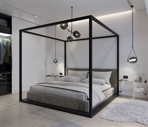 Monochrome bedroom on Behance