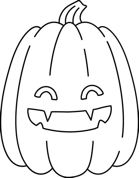 Halloween Happy Pumpkin Illustration Outline 29157363 Vector Art at ...