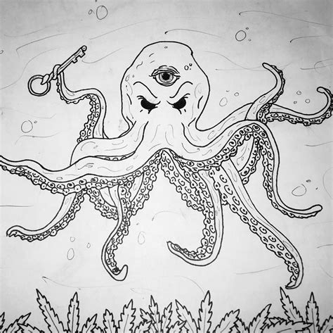 The Kraken Drawing by Chris Kilzer - Pixels