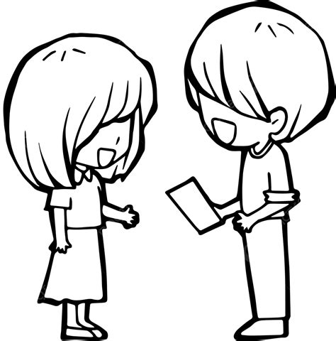 Man Woman Cartoon Doodle Kawaii Anime Coloring Page Cute Illustration Character Clipart Chibi ...