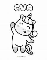 Eva Name Coloring Pages  Nation sketch template