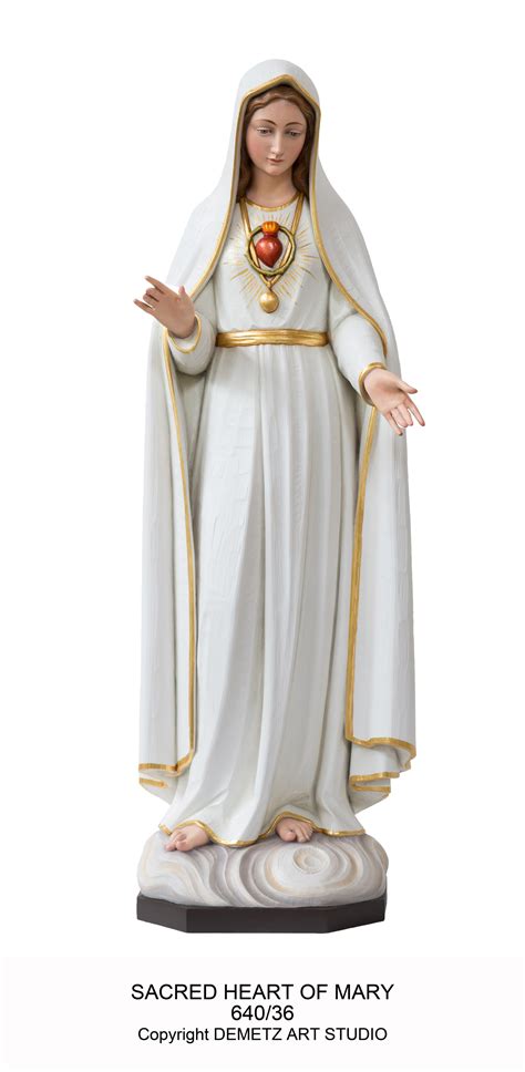 Immaculate Heart of Mary Statue (Fatima) #640/36 30", 36", 48", 60" - McKay Church Goods