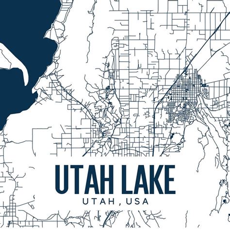 Utah Lake Utah Printable Map Utah Lake Wall Art Utah Lake | Etsy