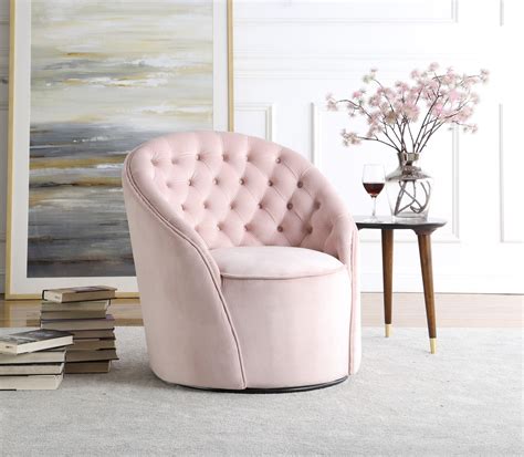 Alessio Pink Velvet Accent Chair 501Pink - 1StopBedrooms.