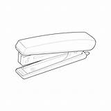 Premium Vector  Stapler In line Art Style Isolated On White sketch template