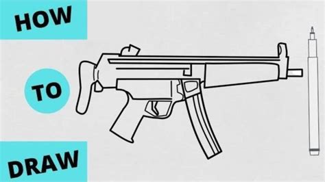 HOW TO DRAW MP5 GUN Of FREE FIRE || COMO DESENHAR MP5 ARMAS DO FREE FIRE #ArtBySujan - YouTube