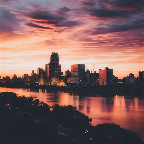 Premium AI Image | Sunset Saskatoon Skyline