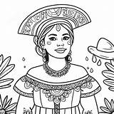 Mexican Girl In Traditional Dress Coloring Page 52703 41687 sketch template