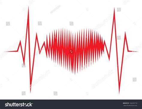 Heart Shape Ecg Line Stock Vector Illustration 106293710 : Shutterstock