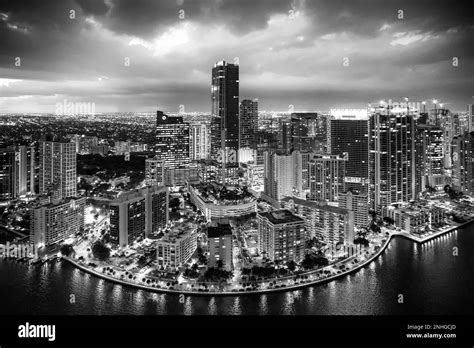 Miami ocean drive aerial Black and White Stock Photos & Images - Alamy