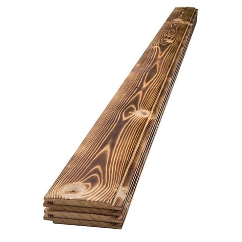 UFP-Edge 1 in. x 6 in. x 8 ft. Charred Wood Natural Pine Shiplap Board ...