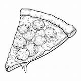 Premium AI Image  Deliciously Cheesy Pepperoni Pizza Slice Coloring Page sketch template