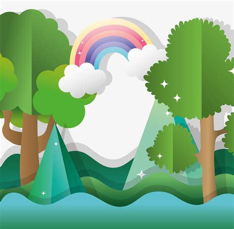 Paper art nature cartoons 651714 Vector Art at Vecteezy