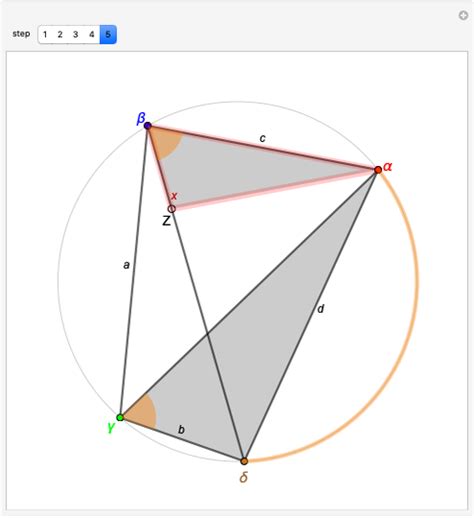 A Visual Proof of Ptolemy's Theorem - Wolfram Demonstrations Project