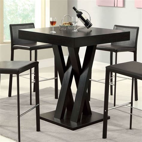 Modern 42-inch High Square Dining Table in Dark Cappuccino Finish | High dining table, Square ...