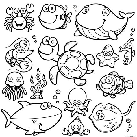 Sea Animals Printable Coloring Pages