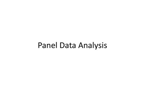 Panel Data Analysis