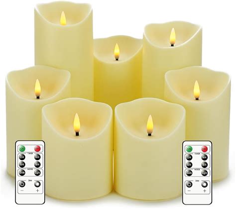 Elegant Glow LED Flameless Candles Set with Remote, Long-Lasting Battery Operated Flickering ...