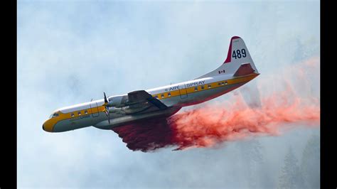 Fire Fighting Airplanes in Action - Lockheed Electra Tanker - YouTube