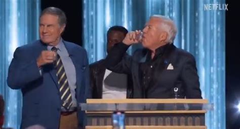 Robert Kraft, Bill Belichick awkwardly toast at Tom Brady roast - Total ...