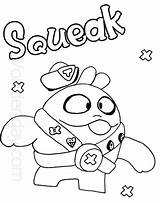 Squeak From Brawl Stars Coloring Page  Free Printable Pages sketch template
