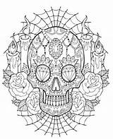 Printable Sugar Skull Coloring Pages sketch template