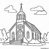 Beautiful Church Exterior Coloring Page  Pagescom sketch template