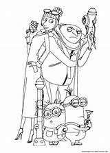Coloring Pages Despicable Printable Minions Kids Gru Characters  sketch template