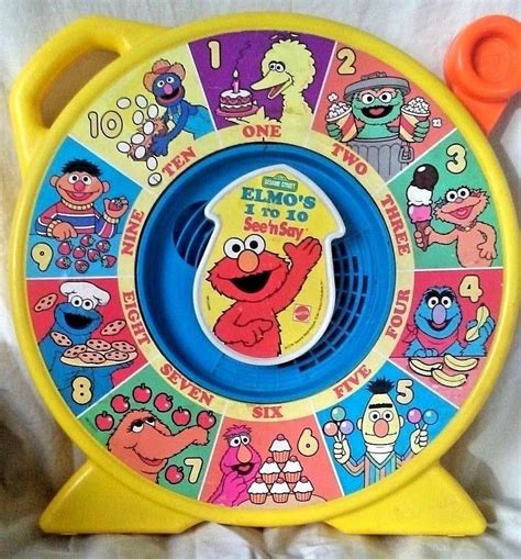 Vintage Mattel 1989 See N Say Elmo's 1 to 10 Yellow Sesame Street Learning Toy #Mattel Antique ...