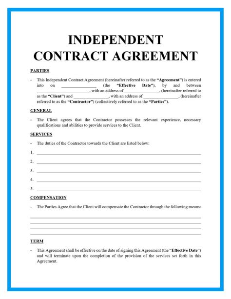 Free Independent Contractor Agreement for Download