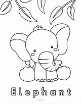 Cute Baby Elephant Coloring Page  Notorioustomo sketch template