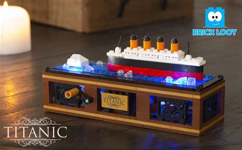 Amazon.com: Brick Loot Iceberg Titanic Building Blocks Set with Light Kit & Motion, Toy Ship ...