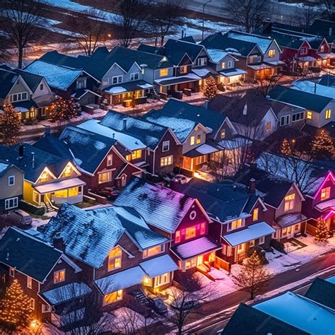 Premium AI Image | Christmas lights are often hung on rooftops