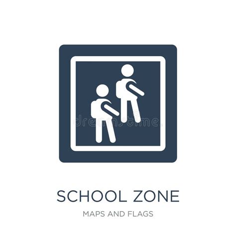 School Zone Icon in Trendy Design Style. School Zone Icon Isolated on White Background. School ...