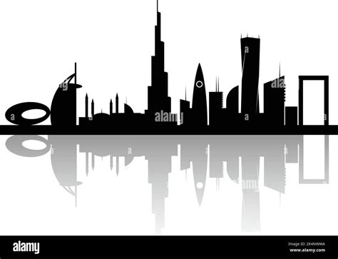 Dubai City Skyline Silhouette Royalty Free Vector Ima - vrogue.co
